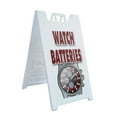 thumbnail image 1 of A-frame Sidewalk Watch Batteries 24" x 36" Double Sided A-Frame Sidewalk Sign, Includes 2 Plastic Inserts | Foldable Portable White Signicade Sandwich Board Signs, 1 of 5