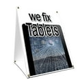 thumbnail image 1 of A-frame Sidewalk We Fix Tablets Sign With Graphics On Each Side | 24" X 36" Print Size, 1 of 3
