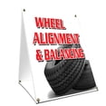 thumbnail image 1 of A-frame Sidewalk Wheel Alignment & Balancing Sign With Graphics On Each Side | 18" X 24" Print Size, 1 of 3