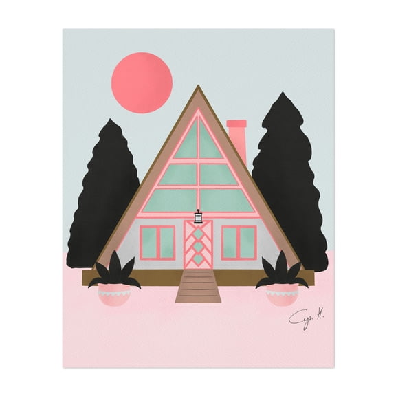 A frame cabin - Illustration Unframed Wall Art Print 30 x 40 inches