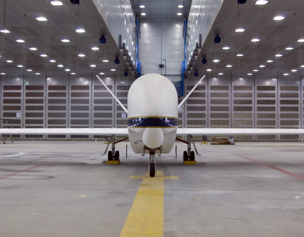 A front view of a Global Hawk unmanned aircraft Canvas Art - Stocktrek Images (31 x 25)