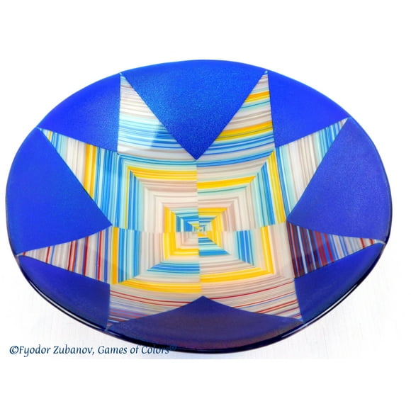 A fused glass bowl "Midnight star"; centerpiece; bowl for fruits