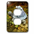 thumbnail image 1 of 3dRose, A garden turtle statue with a frog riding its back, 2 plug outlet cover, 1 of 1