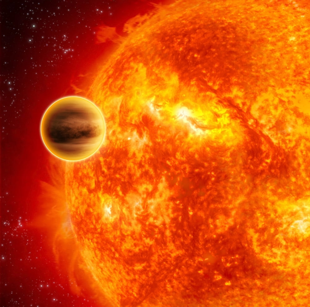 A gas-giant exoplanet transiting across the face of its star Canvas Art - Stocktrek Images (28 x 28)