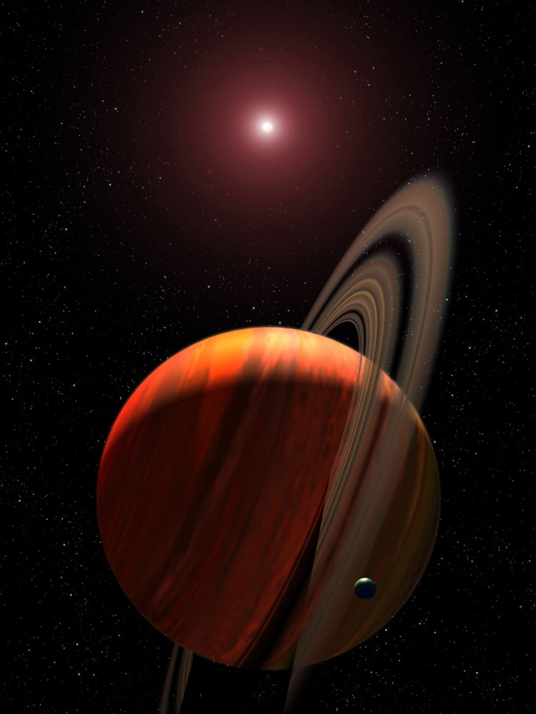A gas giant planet orbiting a red dwarf Canvas Art - Stocktrek Images (24 x 32)