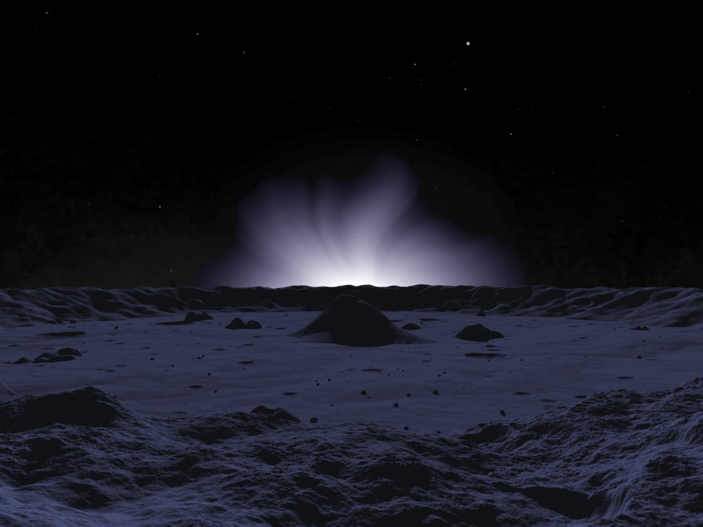 A ghostly coronal light reveals Mercurys rugged and inhospitable surface Canvas Art - Walter MyersStocktrek Images (33 x 25)