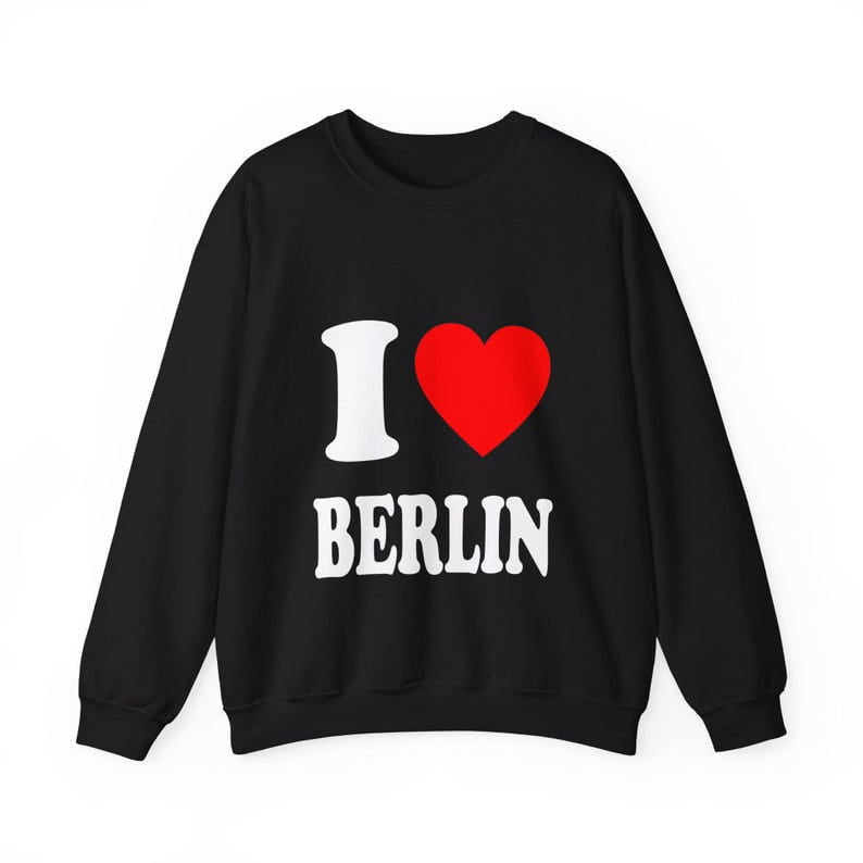 A gift for you, I Love Berlin Sweatshirt, Berlin Germany, Red Heart