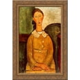 thumbnail image 1 of A girl in yellow dress 19x24 Gold Ornate Wood Framed Canvas Art by Modigliani, Amedeo, 1 of 2