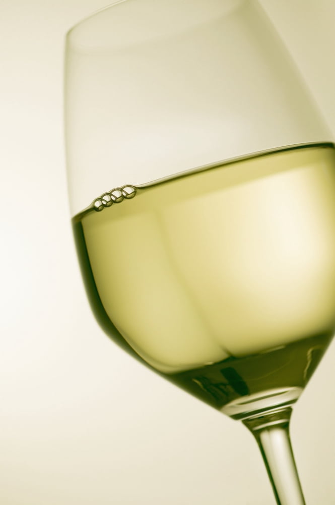 A glass of white wine Canvas Art - Richard Desmarais Design Pics (12 x 19)