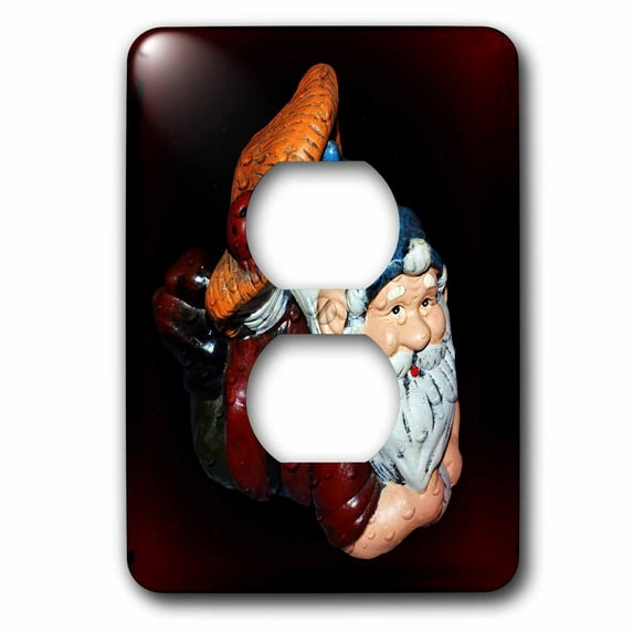 3dRose, A gnome laying with a ladybug and mushroom, 2 plug outlet cover