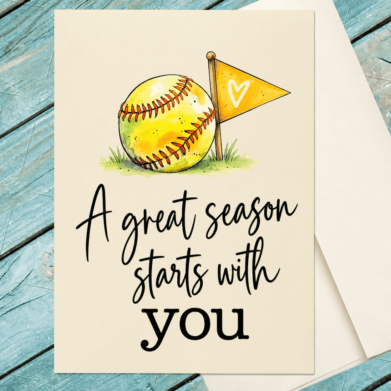 A great season starts with you Coach Thank You Card, Softball Team ...