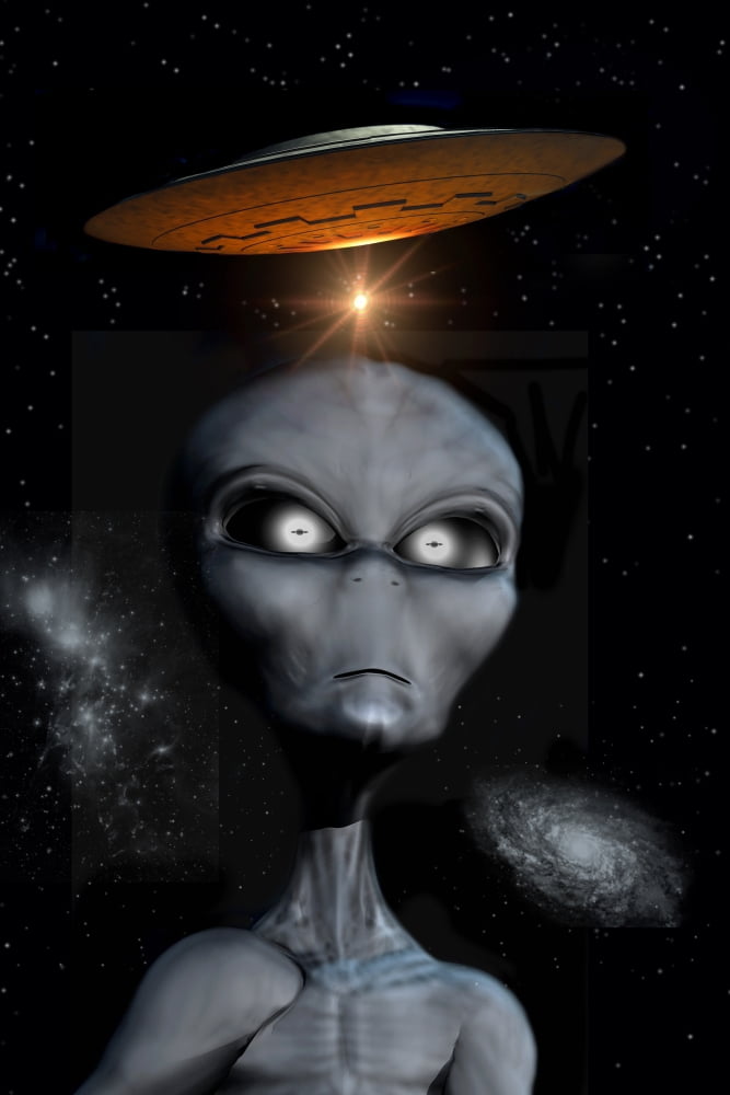 A grey alien Canvas Art - Mark StevensonStocktrek Images (24 x 35)