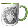 thumbnail image 1 of A hair do rolled under on a faux doll in black and white 15oz Two-Tone Green Mug mug-304217-12, 1 of 3