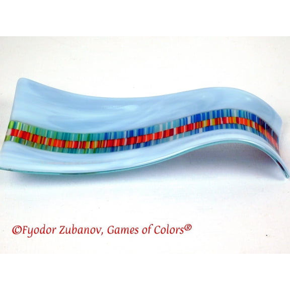 A hand-crafted glass decorative spoon rest "A stairway to Heaven"