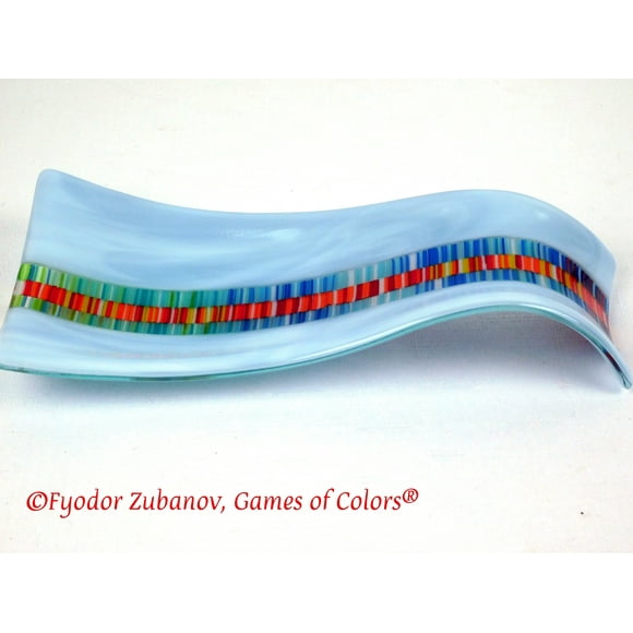 A hand-crafted glass decorative spoon rest "A stairway to Heaven"