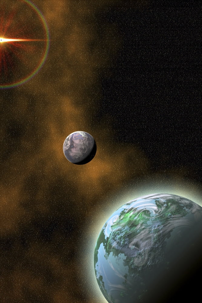 A hazy ring encircles this sun far out in space Canvas Art - Corey FordStocktrek Images (23 x 35)