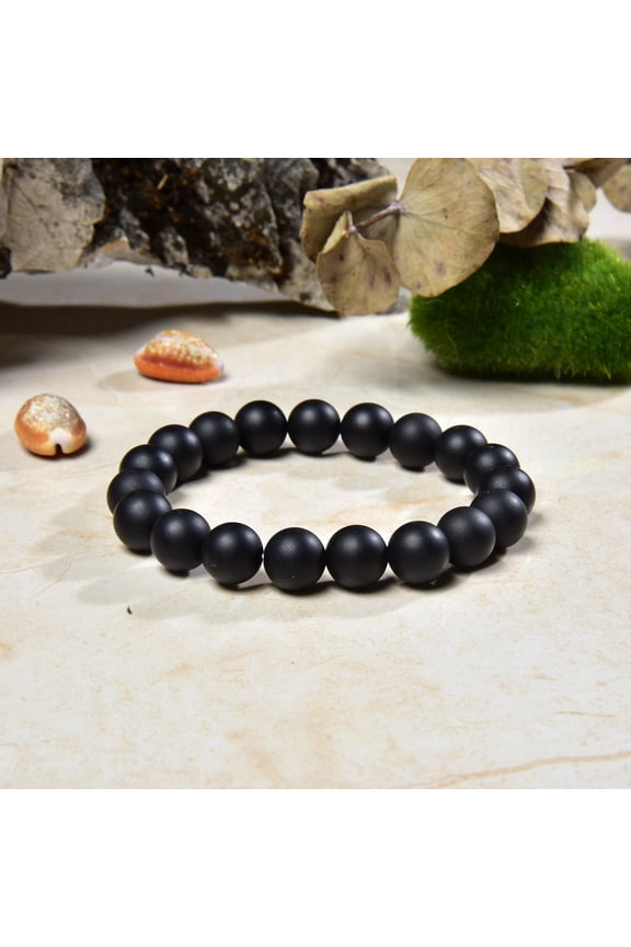 A healing stone genuine Matte Onyx stretch bracelet.