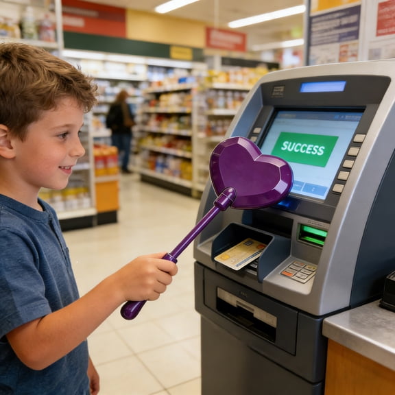 A heart-shaped Magic Wand Payment Card Contactless Tap to Pay Credit Card Wand for Secure Digital Wallet Accessory(Purple-Heart Shapped)