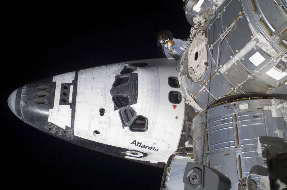 A high-angle view of the crew cabin of space shuttle Atlantis Canvas Art - Stocktrek Images (34 x 23)