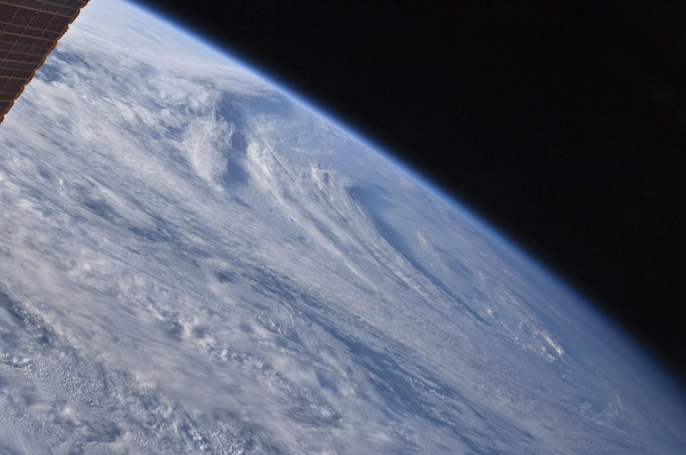 A high-oblique view of the extra-tropical unnamed cyclone that merged with Hurricane Earl Canvas Art - Stocktrek Images (34 x 23)