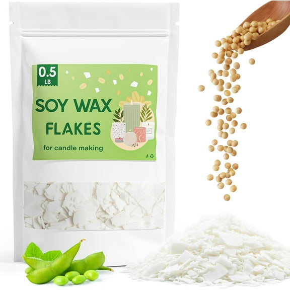 A house of tools Soy Wax Flakes, Natural Candle Wax, Organic Soy Wax for Candle Making from Farm, No Harmless, Additives, and Pure (0.5lb)