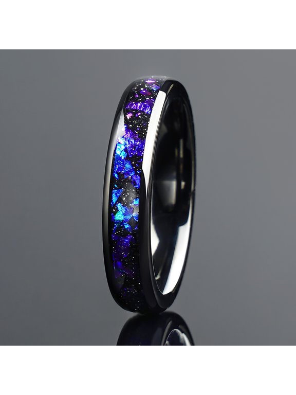 A hunter's star cloud pattern, tungsten steel raing, wedding raing, 8mm and 4mm countle right,6- (4 mm of her size)