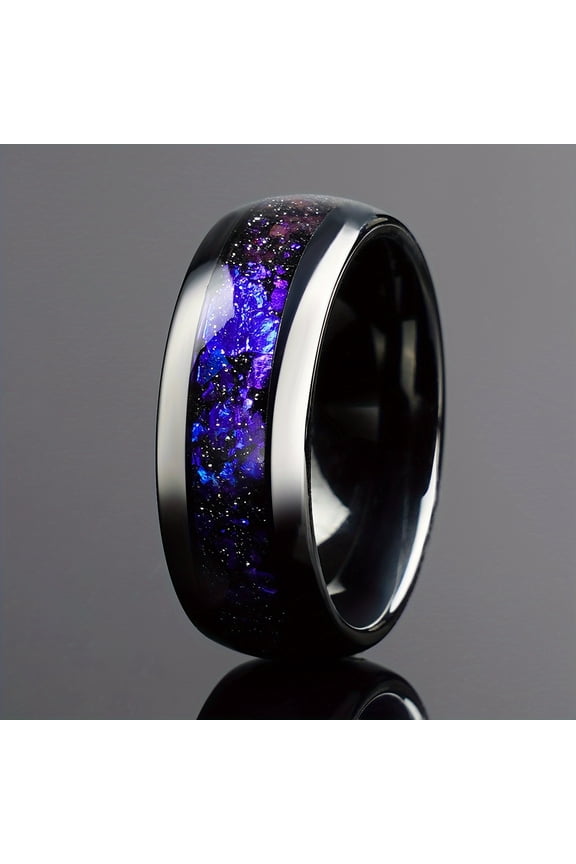 A hunter's star cloud pattern, tungsten steel raing, wedding raing, 8mm and 4mm countle right,8- (8mm same size)