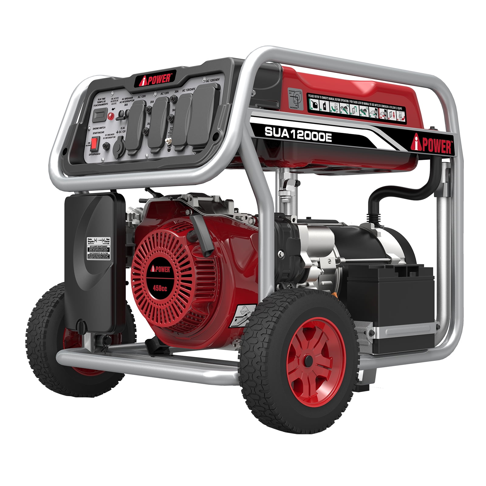 emulering basen Absolut A-iPower 12,000W Gasoline Powered Portable Generator w/ Electric Start  SUA12000E - Walmart.com