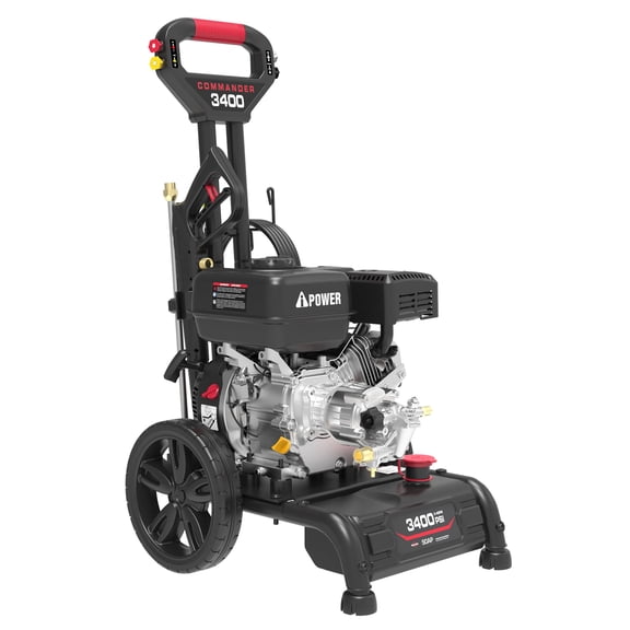 A-iPower 3400 PSI at 2.4 GPM 212cc 4-Cycle OHV Gas Powered Cold Water Pressure Washer with 4 QC Nozzles