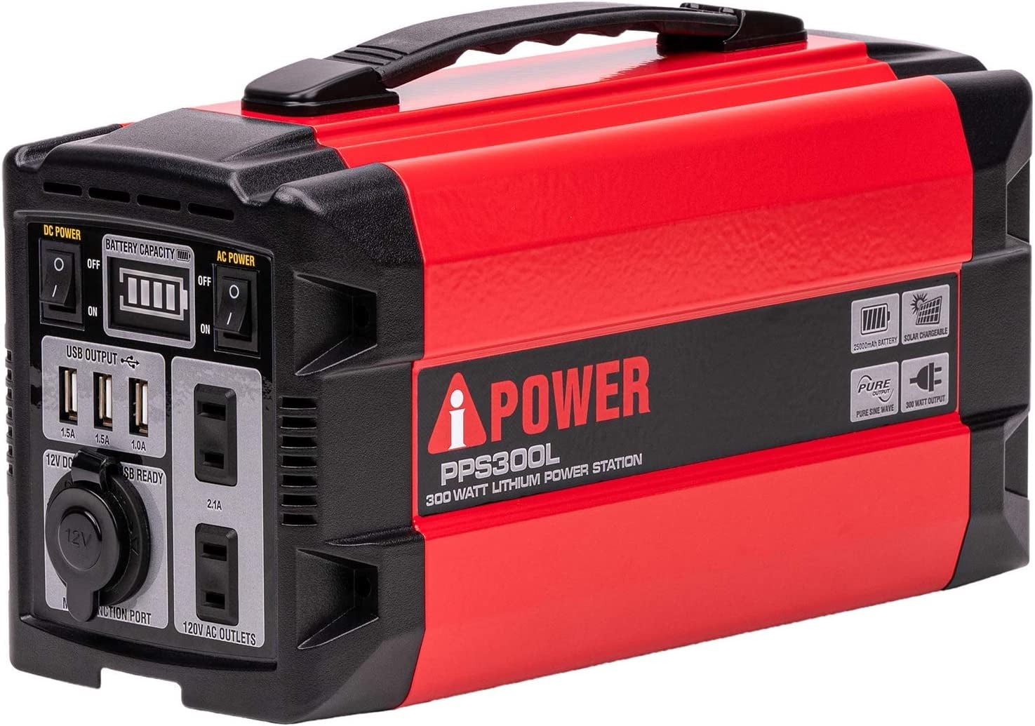 AiPower Portable Power Station 300W with LithiumIon Battery, Solar