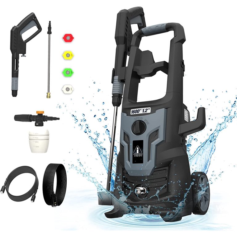 Electric Pressure Washer Power Washer 3500 Max PSI 2.5 GPM High Pressure  Cleaner Machine with 25 FT Hose Reel 4 Quick-Connect Adjustable Nozzles  Foam