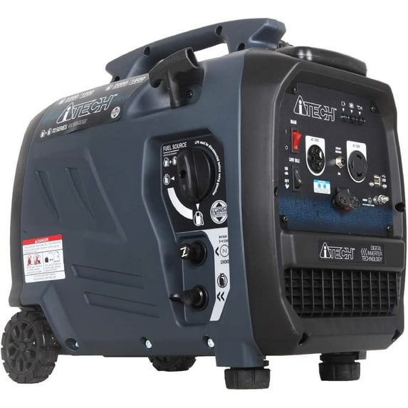 A-iTech 2300-Watt Dual Fuel RV Ready Portable Inverter Generator Small with Super Quiet Operation for Home or Emergency, AT20-223001