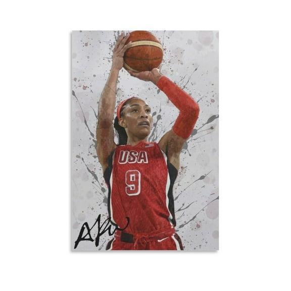 A'ja Wilson Canvas Poster Canvas Art Poster and Wall Art Picture Print Modern Family bedroom Decor Posters 12x18inch(30x45cm)