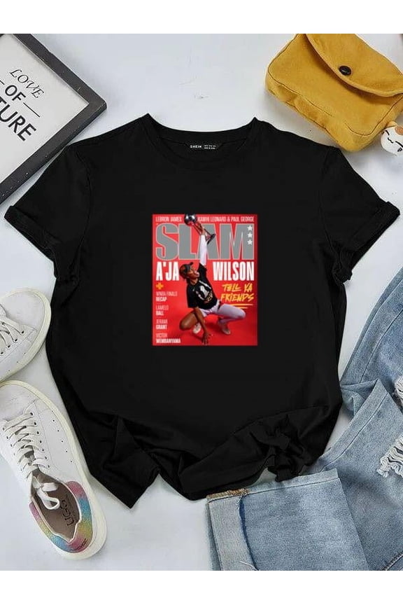 A'ja Wilson Las Vegas Aces WNBA Slam Magazine Cover Fan Art Unisex tee V50695, for men & women, up to size 5XL