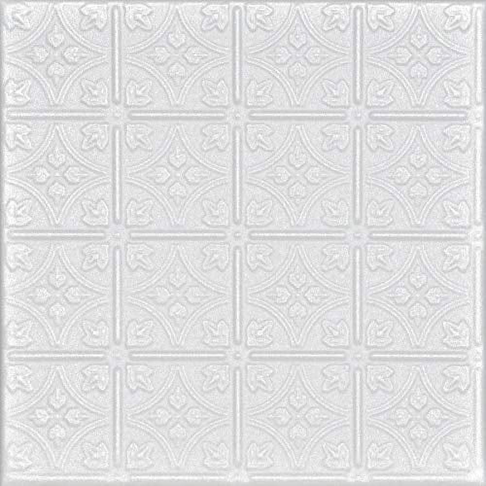 Emma's Flowers 19.6'' White Textured Polystyrene Ceiling Tile