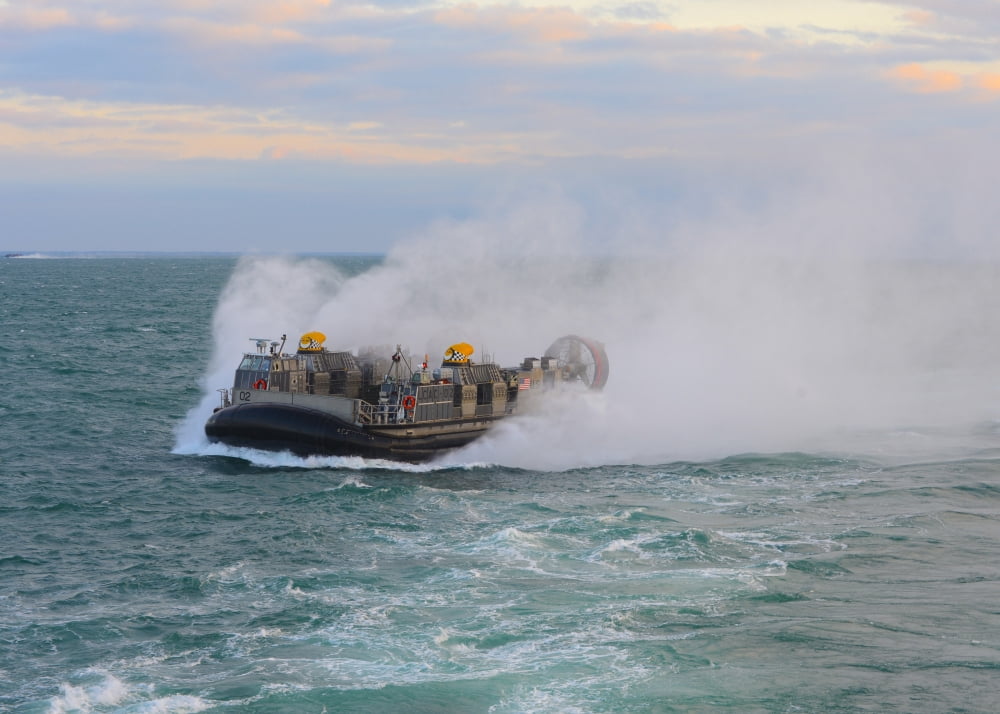 A landing craft air cushion transits the Atlantic Ocean Canvas Art - Stocktrek Images (33 x 24)
