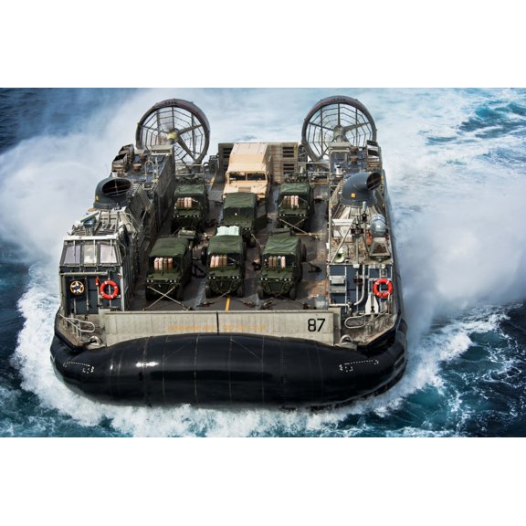A landing craft air cushion transits the Atlantic Ocean Canvas Art - Stocktrek Images (35 x 23)