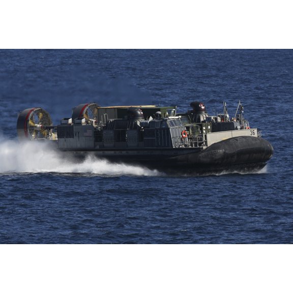 A landing craft air cushion transits the Atlantic Ocean Canvas Art - Stocktrek Images (35 x 23)