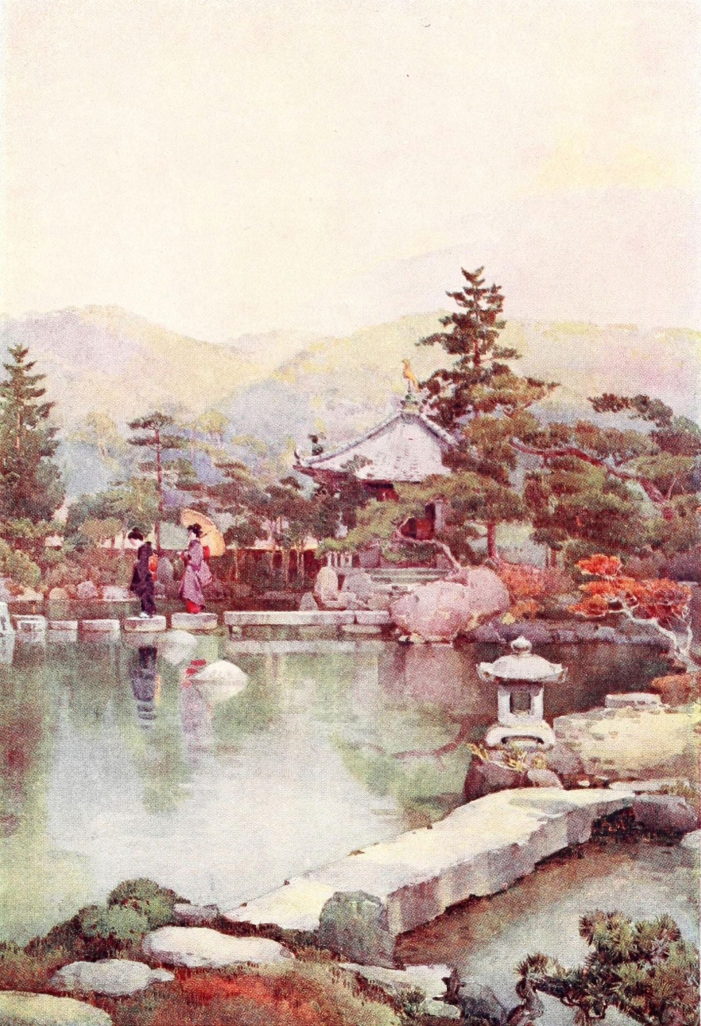 A landscape garden Flowers & Gardens of Japan 1908 Canvas Art - Ella Du Cane (24 x 36)