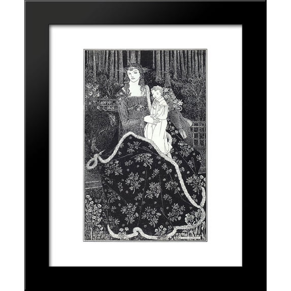 A large Christmas Card 20x24 Framed Art Print by Beardsley, Aubrey