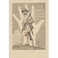 thumbnail image 1 of A large outline of a hand provides a background for a soldier poised and ready for action. Poster Print by R. McBride (18 x 24), 1 of 1