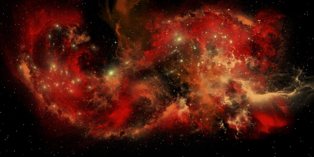 A large red nebula covering a huge region of space Canvas Art - Corey FordStocktrek Images (20 x 10)