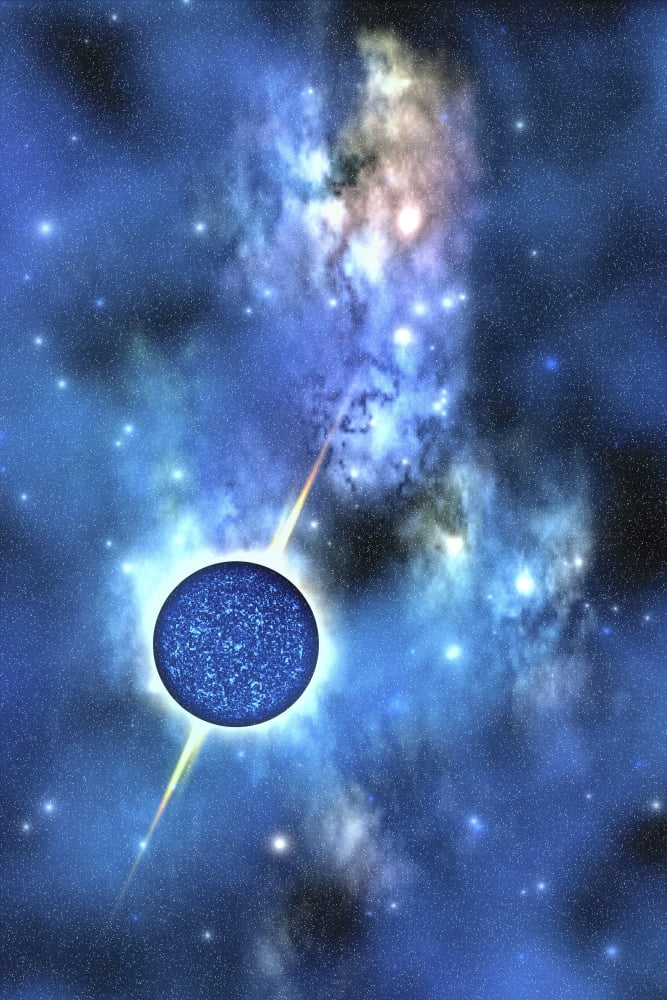 A large star with concentrated matter hovers in the cosmos Canvas Art - Corey FordStocktrek Images (12 x 18)