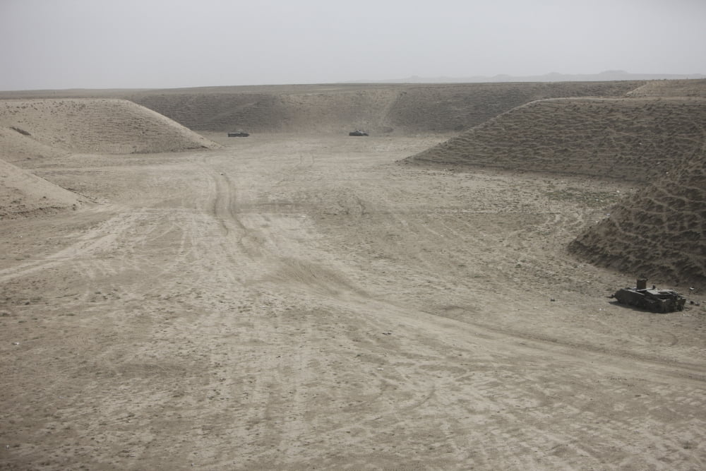 A large wadi near Kunduz Afghanistan used as a shooting range Canvas Art - Terry MooreStocktrek Images (35 x 24)