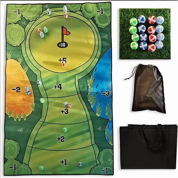 A leisure toy golf game set including a golf hitting mat.