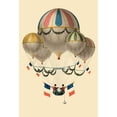 thumbnail image 1 of A lighter-than-air craft, consisting of one large balloon and four smaller balloons harnessed together, decorated with French flags; balloon, 1 of 1