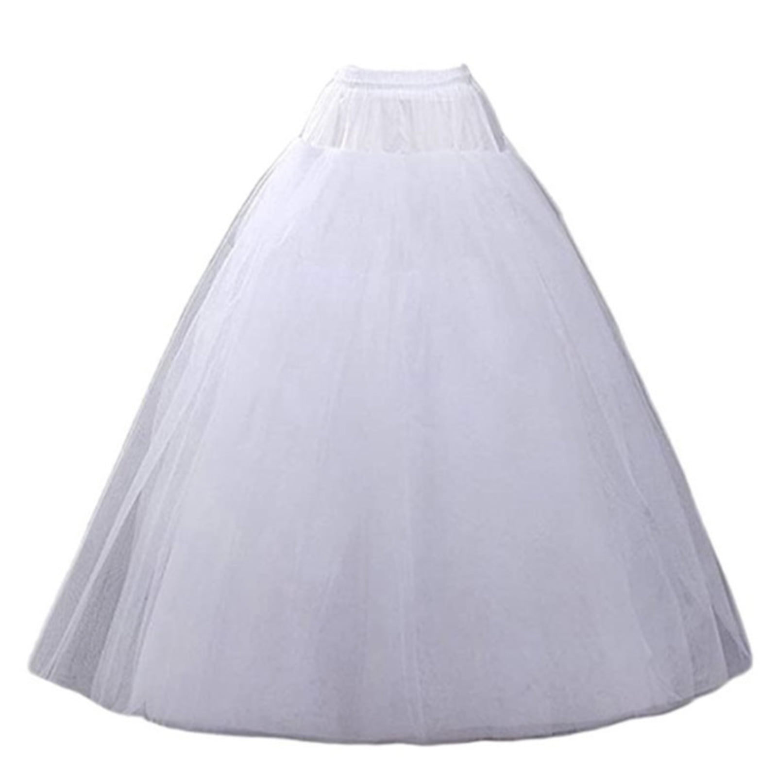 WOWBRIDAL Long Hoopless Petticoat Underskirt - A-Line Crinoline Slip For Wedding Dresses