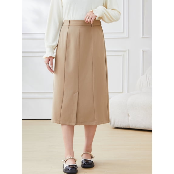 A long skirt with slit slits