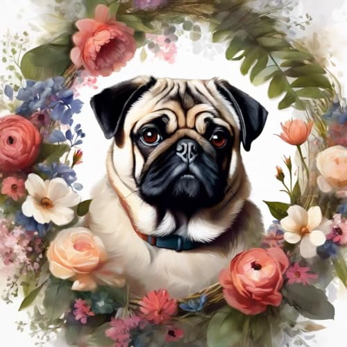 A majestic Pug Edible cake topper for 1/4 Sheet Cake or Larger