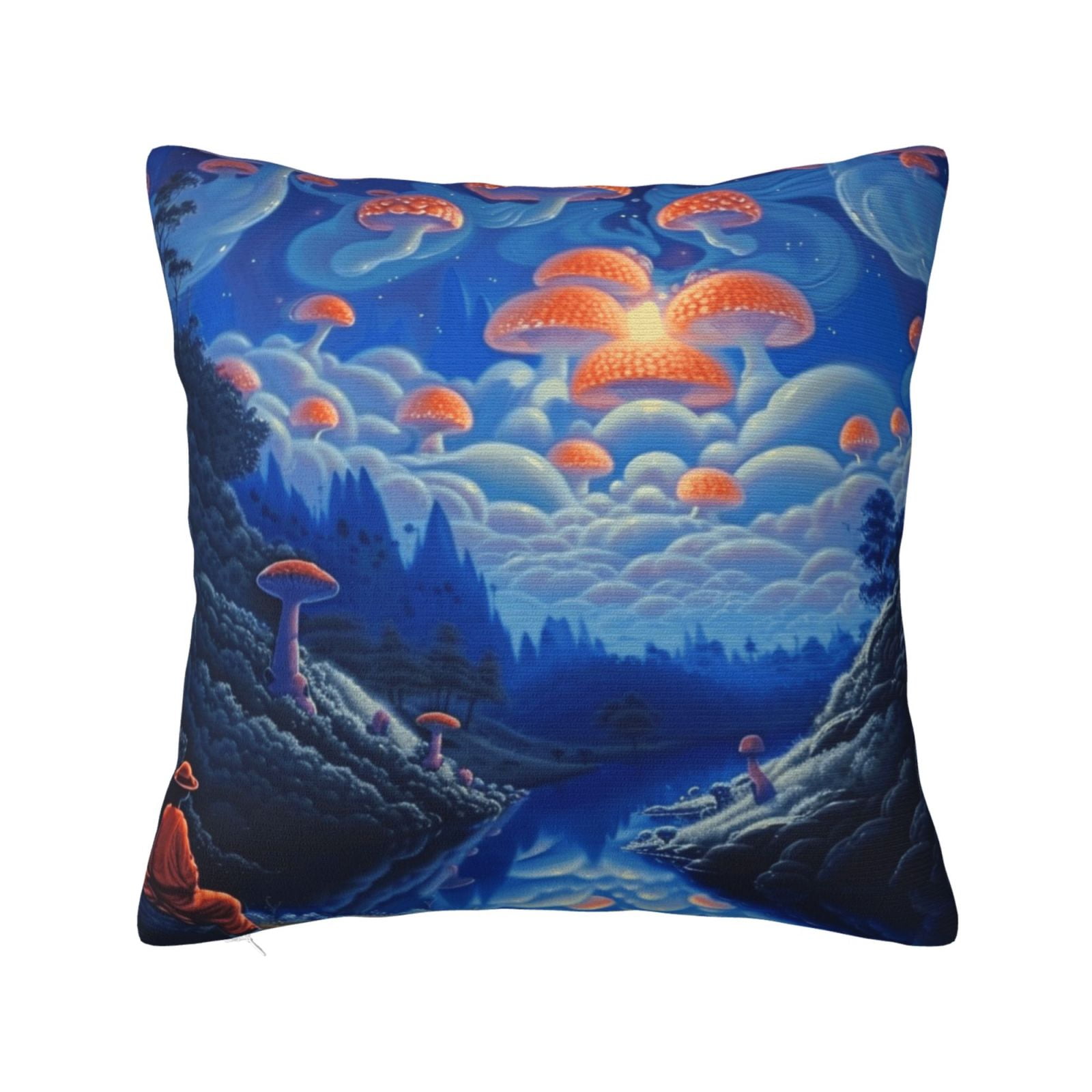 A man in the mushroom world Pillow cover decoration pillowcase standard